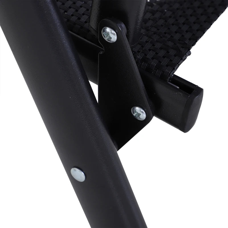 Black Folding Metal Outdoor Dining Chairs Set of 4