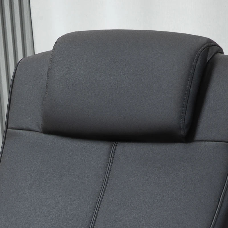 Faux Leather Reclining Chair with Footstool in Black - Stylish Comfort for Your Living Room