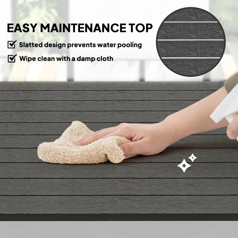 Outdoor Dining Table for 4-6, 120x70 cm, Rust-Resistant Aluminium, Easy Maintenance, Black