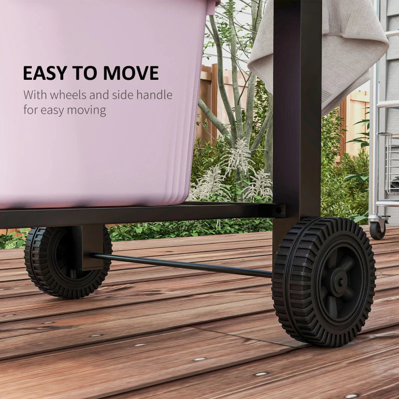 Adjustable Charcoal Grill with Height-Adjustable Coal Pan - Black