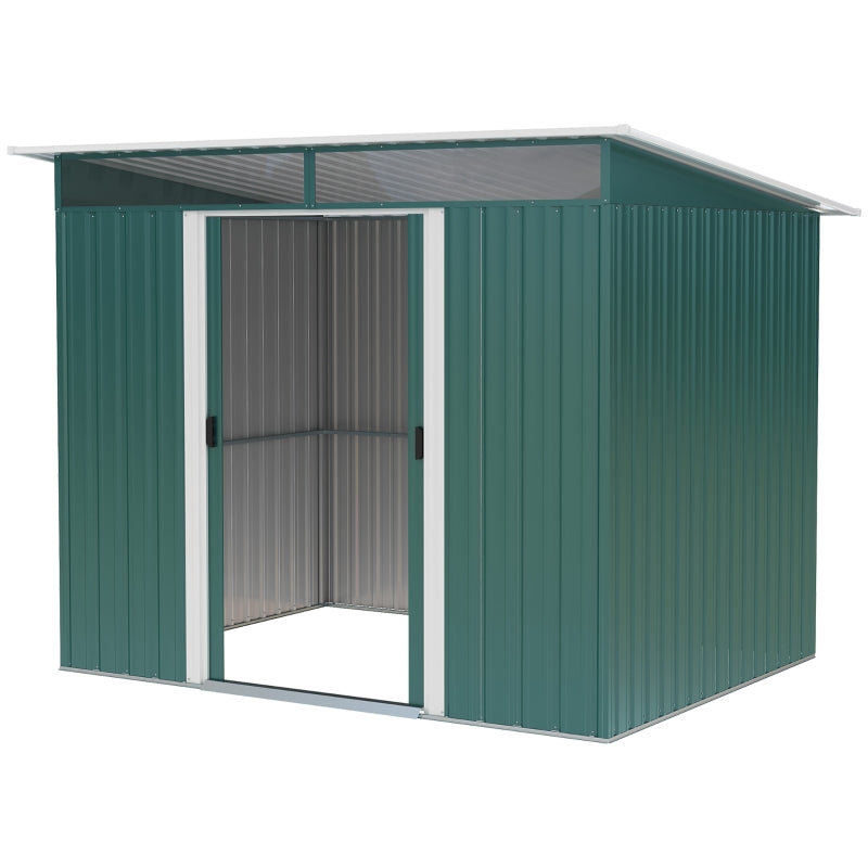 8.5 x 6ft Metal Garden Storage Shed - Green