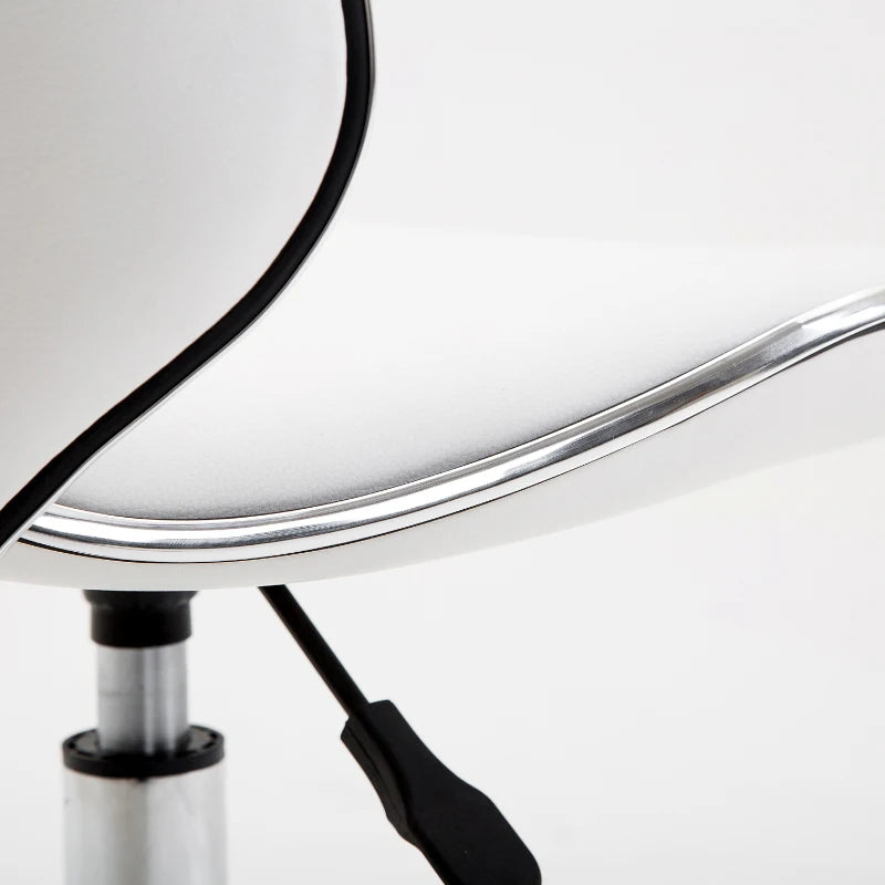 Adjustable Rolling Swivel Beauty Salon Chair & Spa Stool - Ergonomic White Technician Seat for Comfort & Style