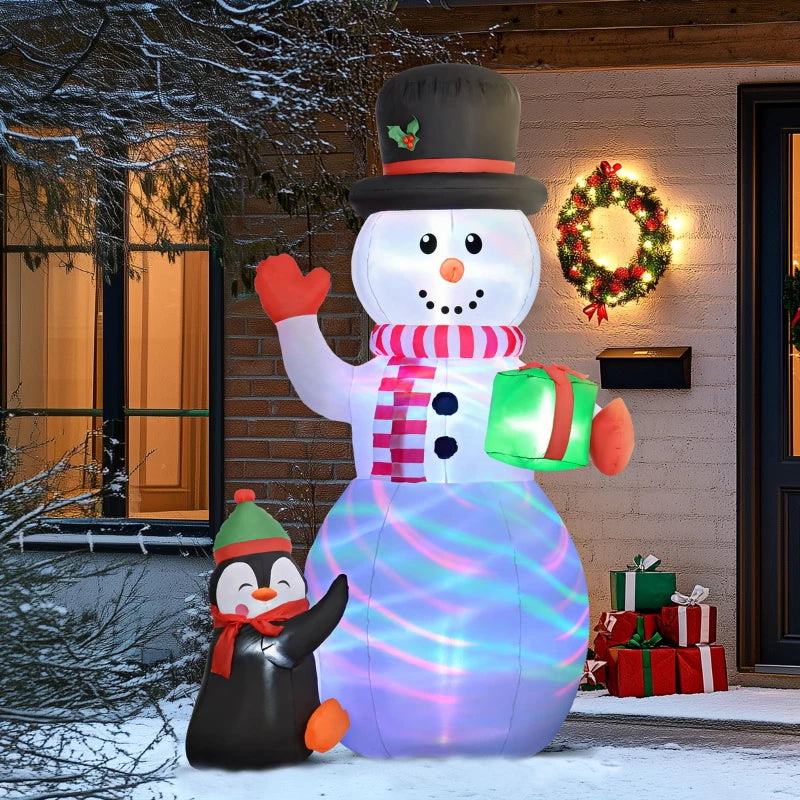 8ft Inflatable Christmas Snowman with Accessories - Perfect Holiday Decor for Outdoor Festivities and Winter Wonderland Displays