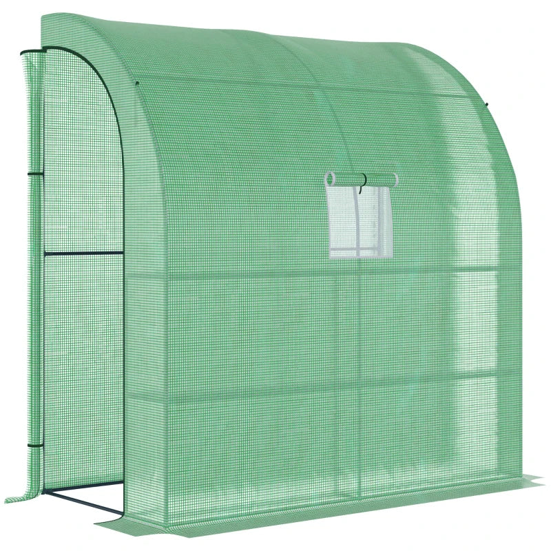 Green Walk-In Outdoor Greenhouse with Windows and Doors, 3 Tiers, 4 Shelves - 200x100x215cm