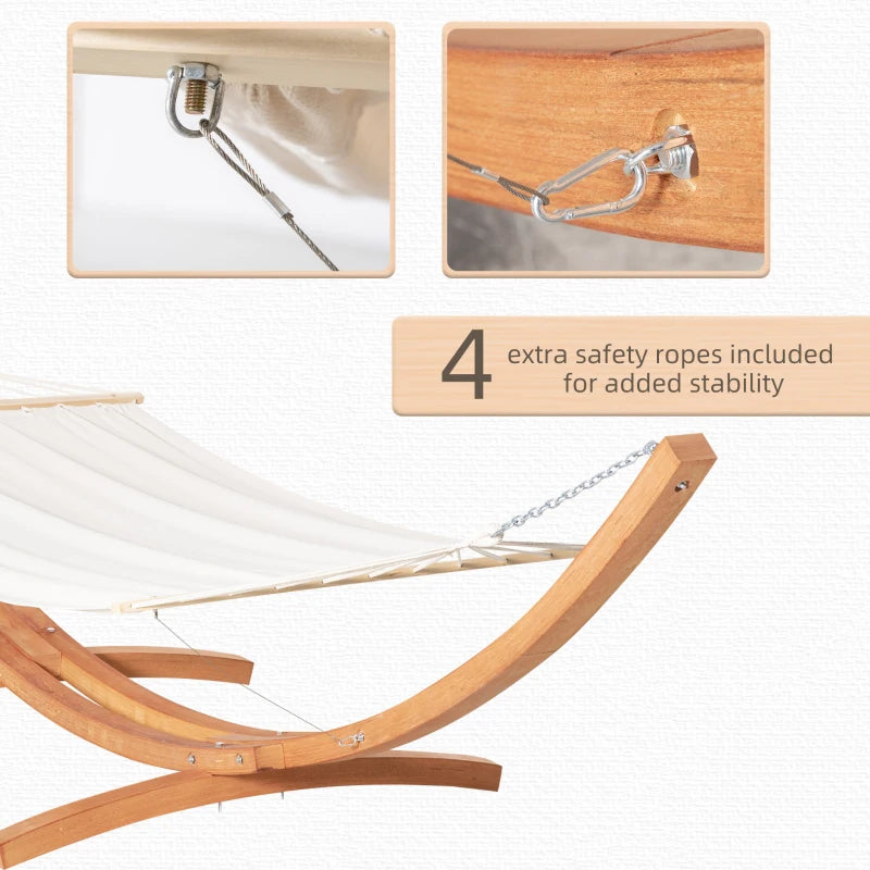 White Outdoor Garden Hammock with Wooden Stand