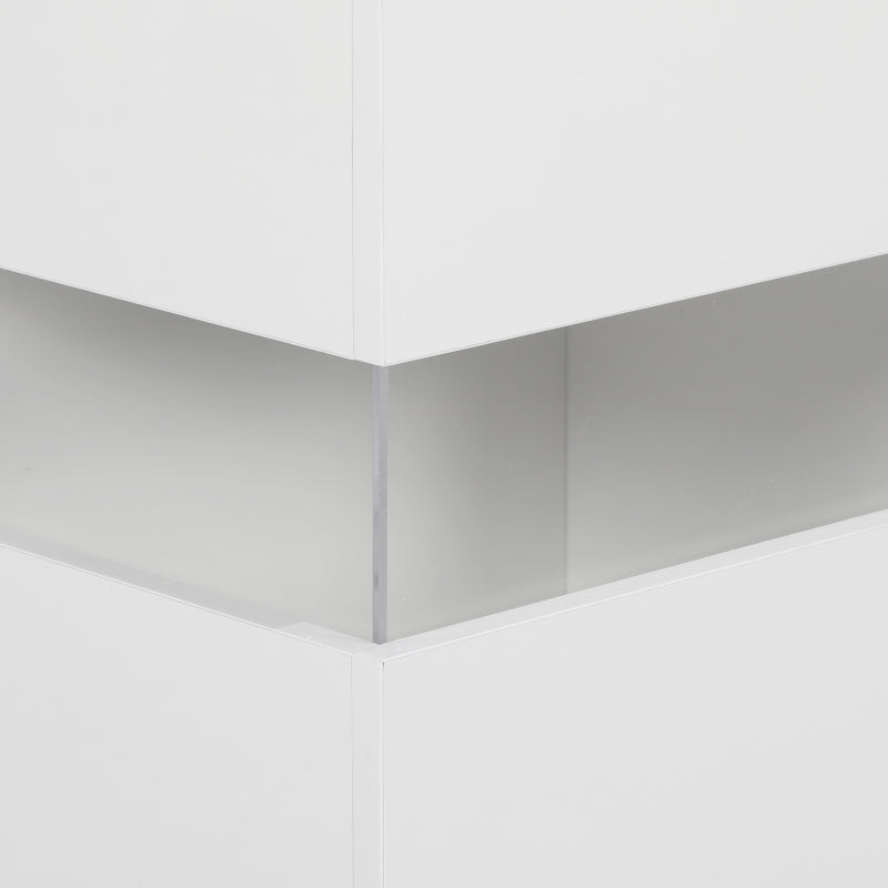 Modern LED Light Sideboard - High Gloss White Finish, Stylish Storage Cabinet for Living Room or Dining Room