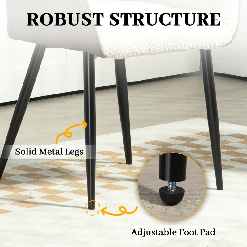 Upholstered Accent Chair with Foot Pads, Chenille Fabric Front and PU Back, Ideal for Living Room or Bedroom, Cream White