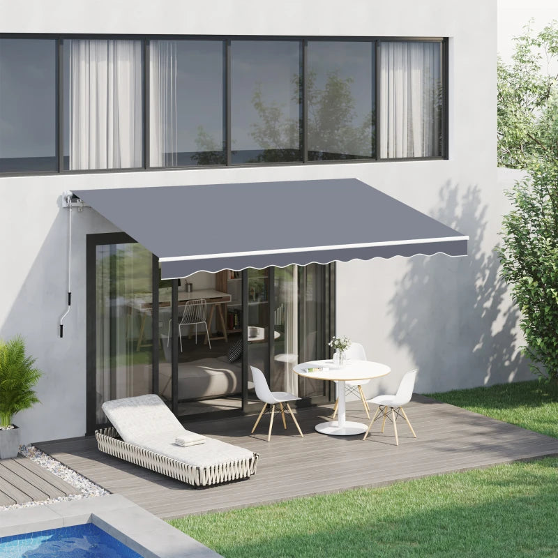 Grey 4m x 3m Awning - Fully Retractable