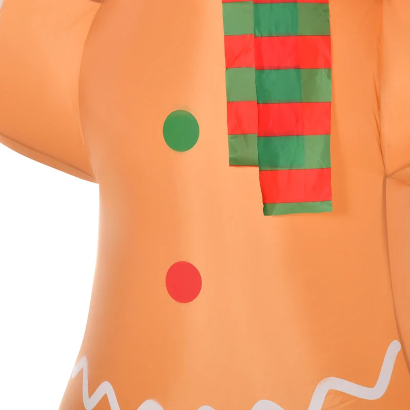 8ft Christmas Inflatable Gingerbread Man - Lighted Blow Up Yard Decor for Indoor & Outdoor Holiday Parties