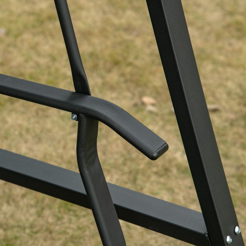 Dark Grey 2-Seater Outdoor Swing Chair with Adjustable Canopy