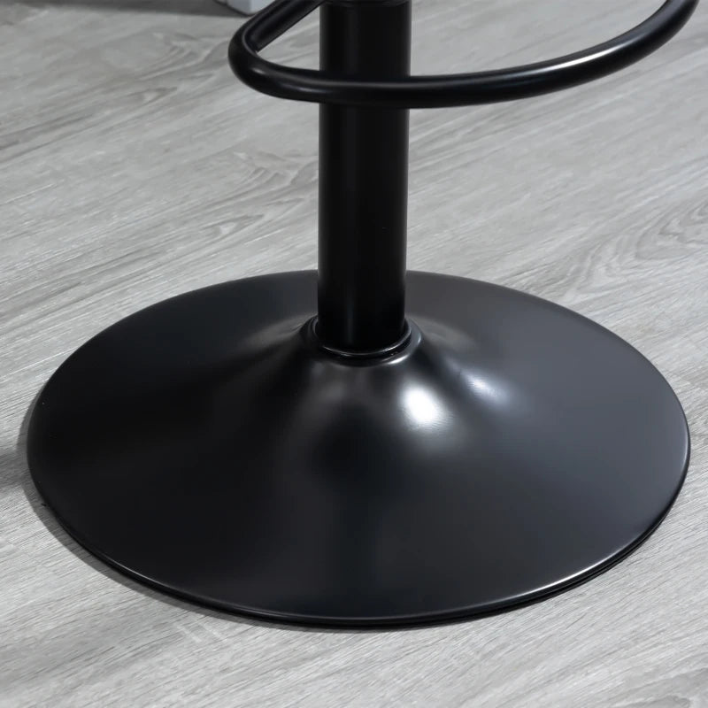 Set of 2 Adjustable Swivel Bar Stools with Backs & Armrests - PU Leather Kitchen Counter Chairs, Black