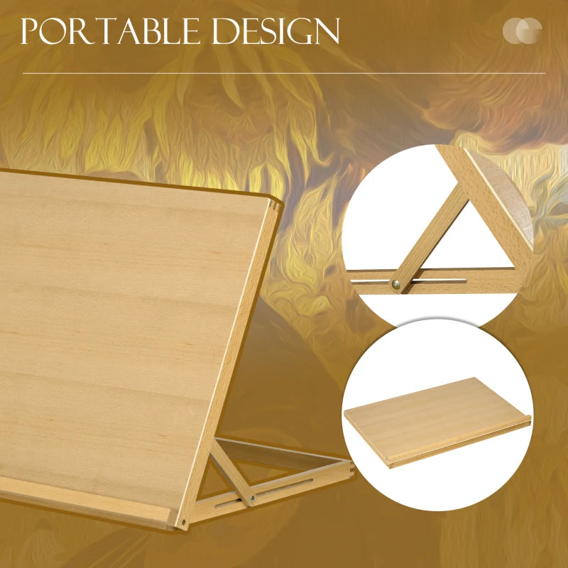 Vinsetto Adjustable Beechwood Desktop Easel Craft Workstation - Portable Folding Artist Drawing & Sketching Board for All Skill Levels
