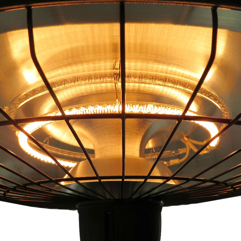 Adjustable 1000/2500W Infrared Halogen Electric Patio Heater - Ceiling Mount, Black - Outdoor Heating Solution