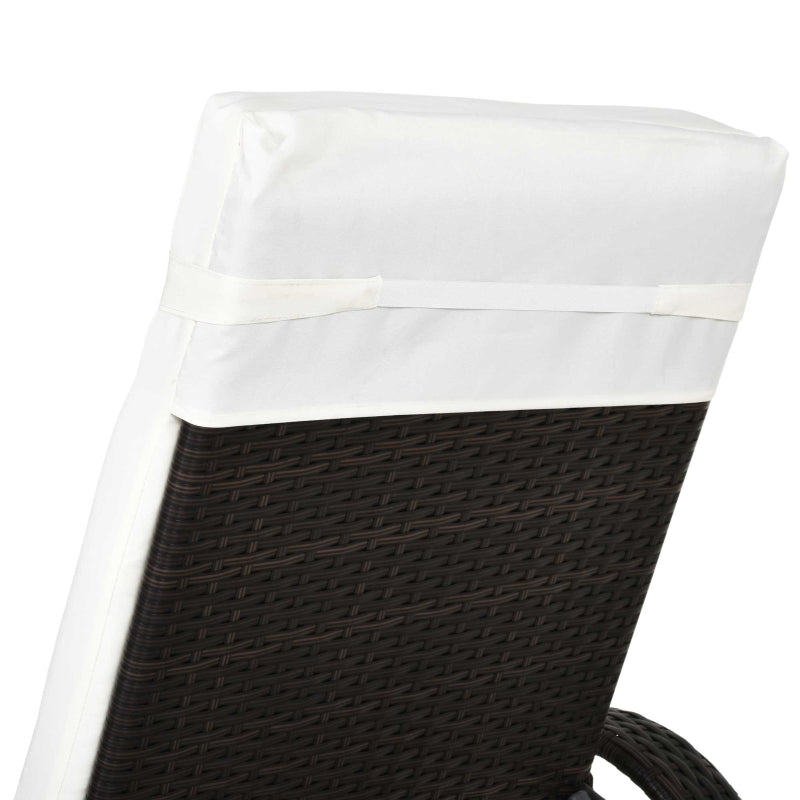 Brown Rattan Adjustable Sun Lounger - 200x73x56-103 cm