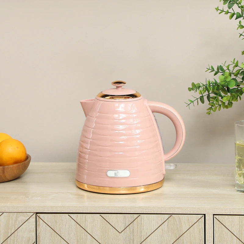 3kW Rapid Boil Pink Honeycomb Kettle - Stylish Electric Tea Kettle for Fast Boiling Water, Perfect for Home & Kitchen