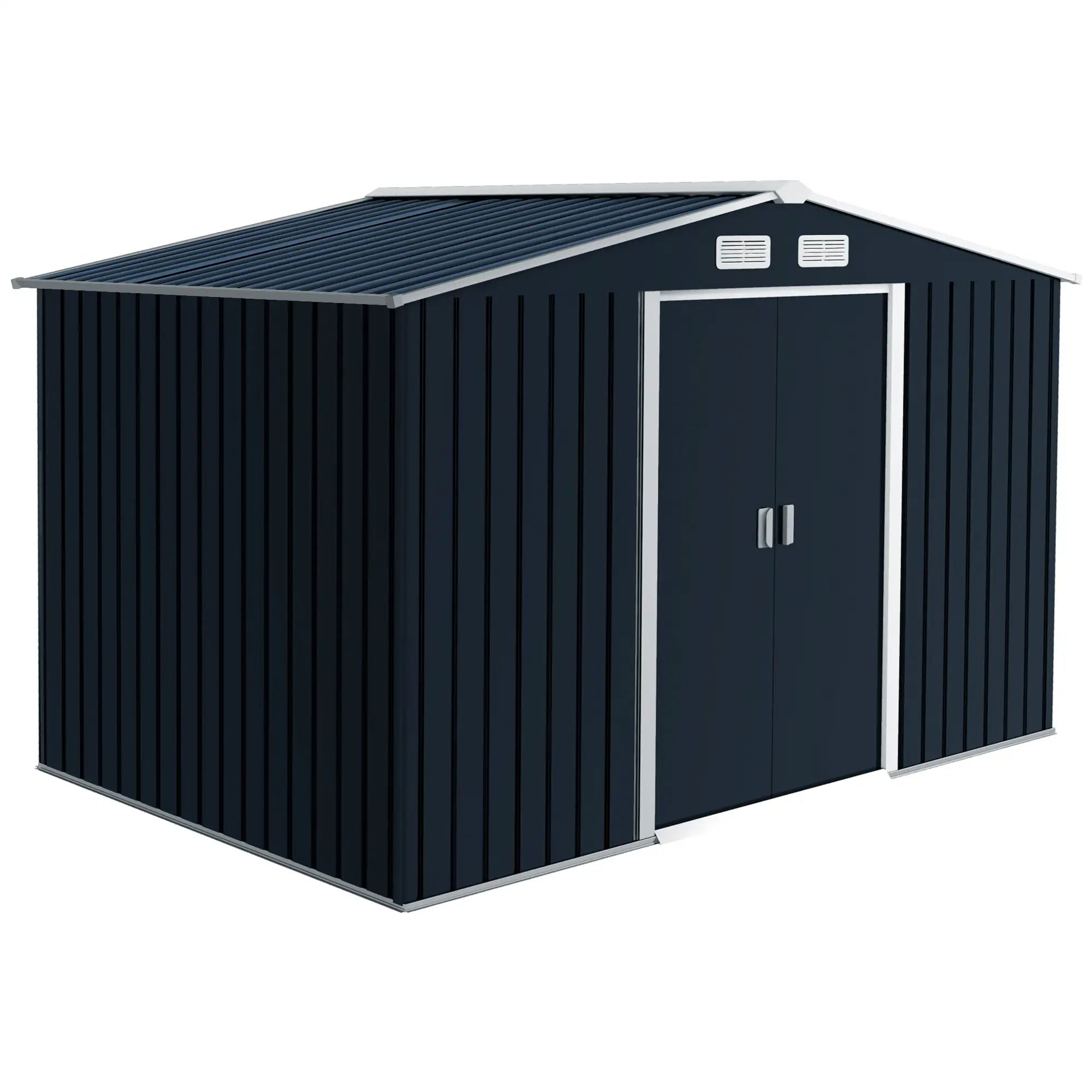 Dark Grey Metal Shed - 9ft x 6ft - With Ventilation