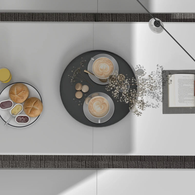 180 x 75cm Folding Garden Table - Outdoor HDPE Picnic Table for 6 - Rectangular White Patio Table with Metal Frame