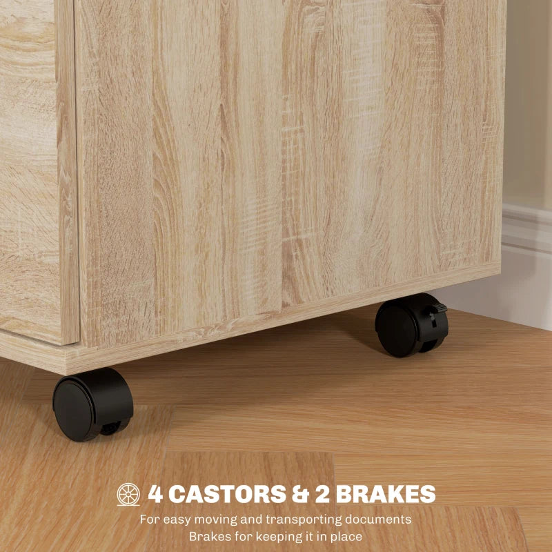 Lockable Two Drawer Filing Cabinet - Stylish Wood-Effect Storage Solution for Home or Office Organization