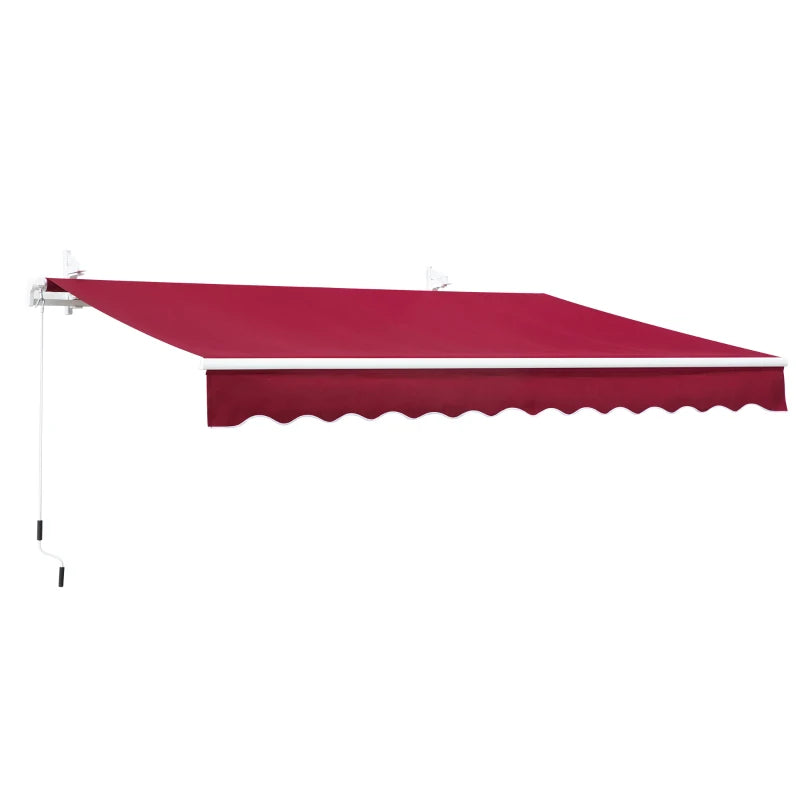 Red 3.5m x 2.5m Retractable Manual Awning Canopy