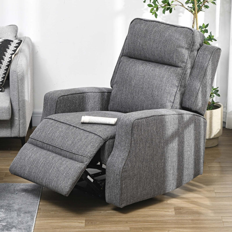 Electric Reclining Chair with USB Port and Footrest in Charcoal Grey - 150° Comfort Design