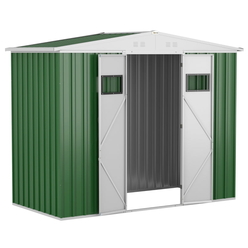 8ft x 4ft Forest Green Metal Shed