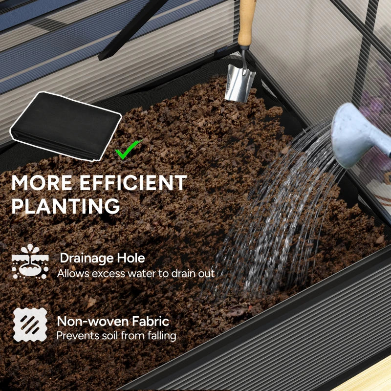 60 x 120cm Natural Wooden Raised Garden Bed - Perfect for Vegetables and Flowers