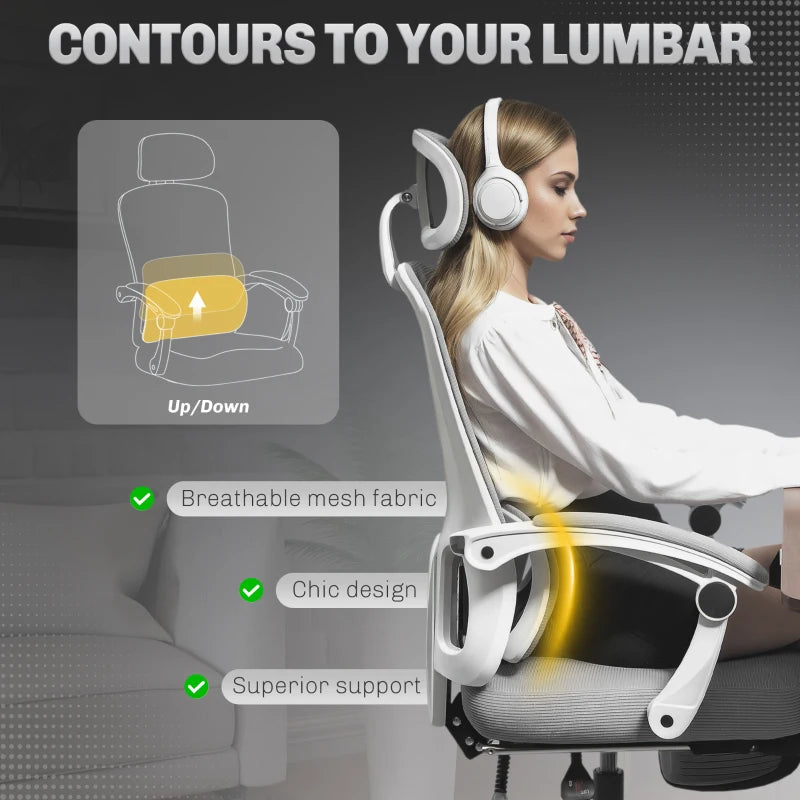 Ergonomic Multi-Adjustable Grey Mesh Back Office Chair for Ultimate Comfort and Support - Perfect for Home and Office Use