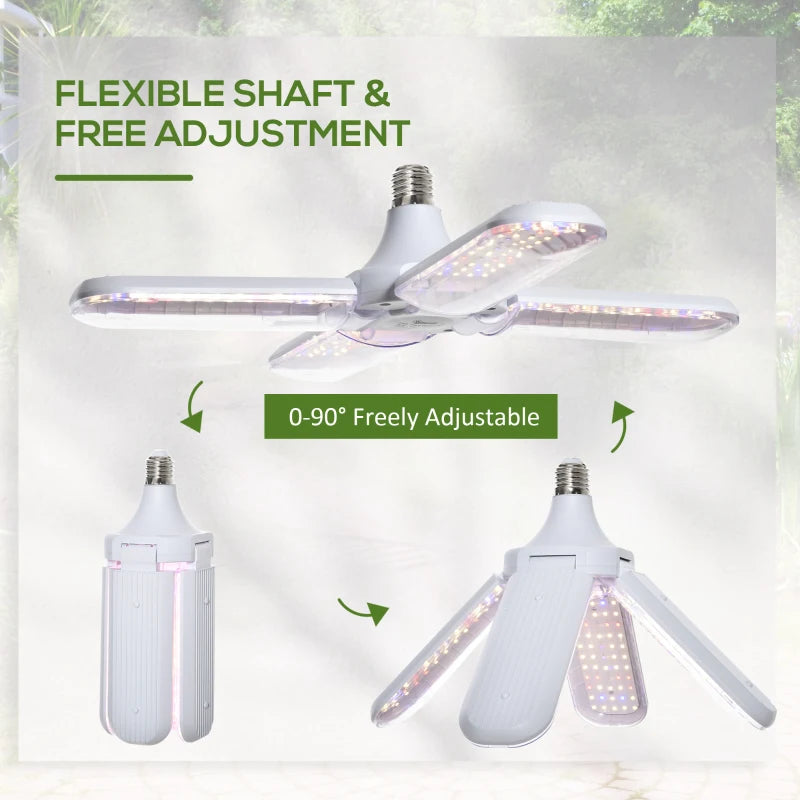 Foldable Full Spectrum 20W LED Grow Light for Indoor Plants - Green