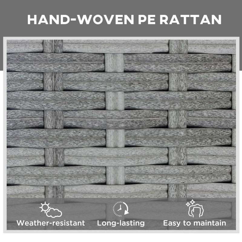 Light Grey Rattan Sun Lounger with Adjustable Backrest