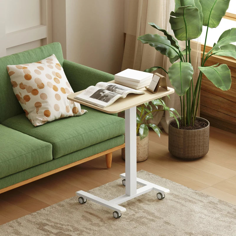 Vinsetto Height Adjustable Work Desk 68-108cm - Modern Wood-Effect & White Finish for Home Office