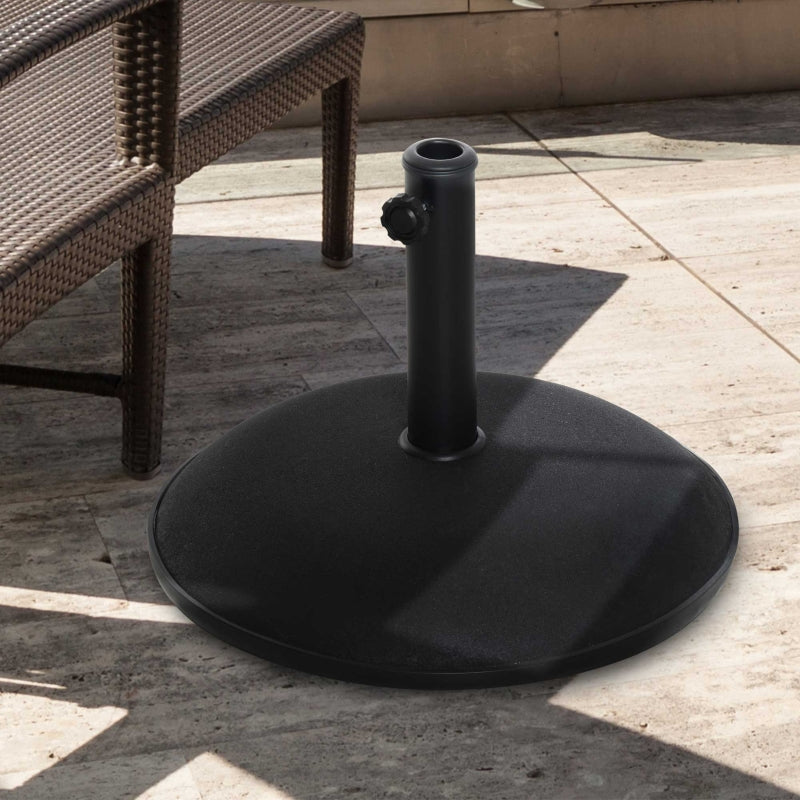 Black Round Concrete Umbrella Base 25kgs - Patio Outdoor Stand