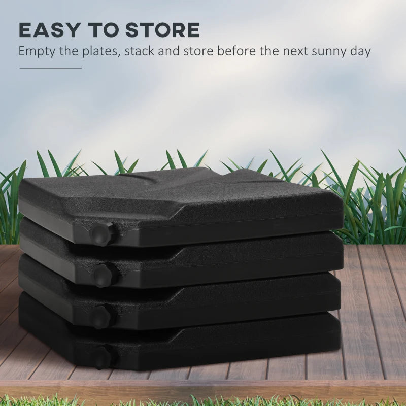 4-Piece Black Cantilever Umbrella Base Weights Set