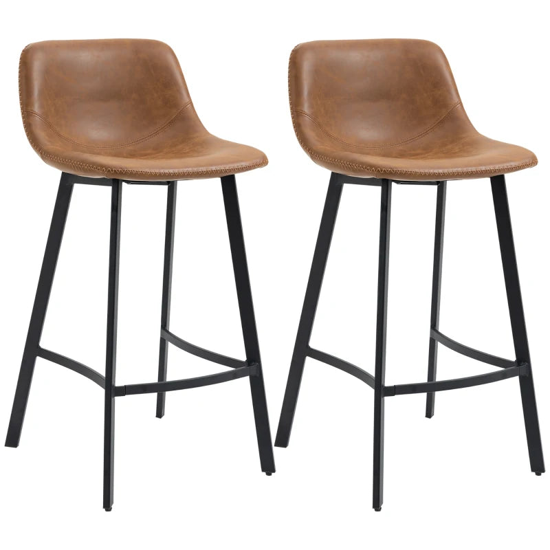HOMCM Set of 2 Kitchen Stools - 97cm Height, Sturdy Brown Design for Dining & Bar Use