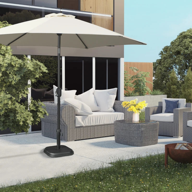 Black Square Concrete Garden Parasol Base Holder - 11kg