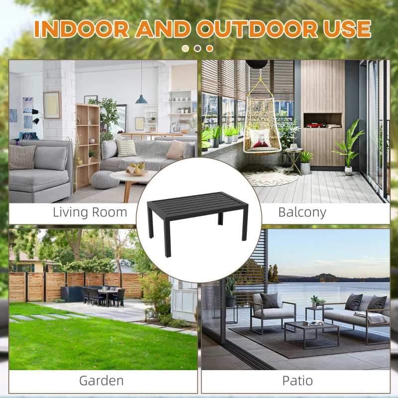 Black Steel Outdoor Patio Side Table