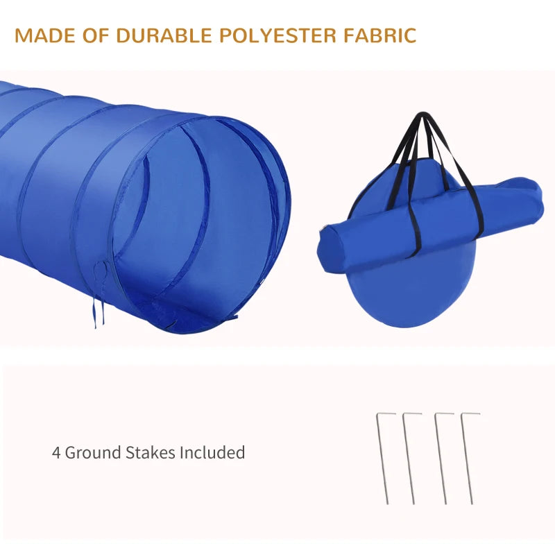 Adjustable Pet Agility Training Set - Dog Play Equipment with Poles, Hurdle, Tunnel & Pause Box for Obedience Training