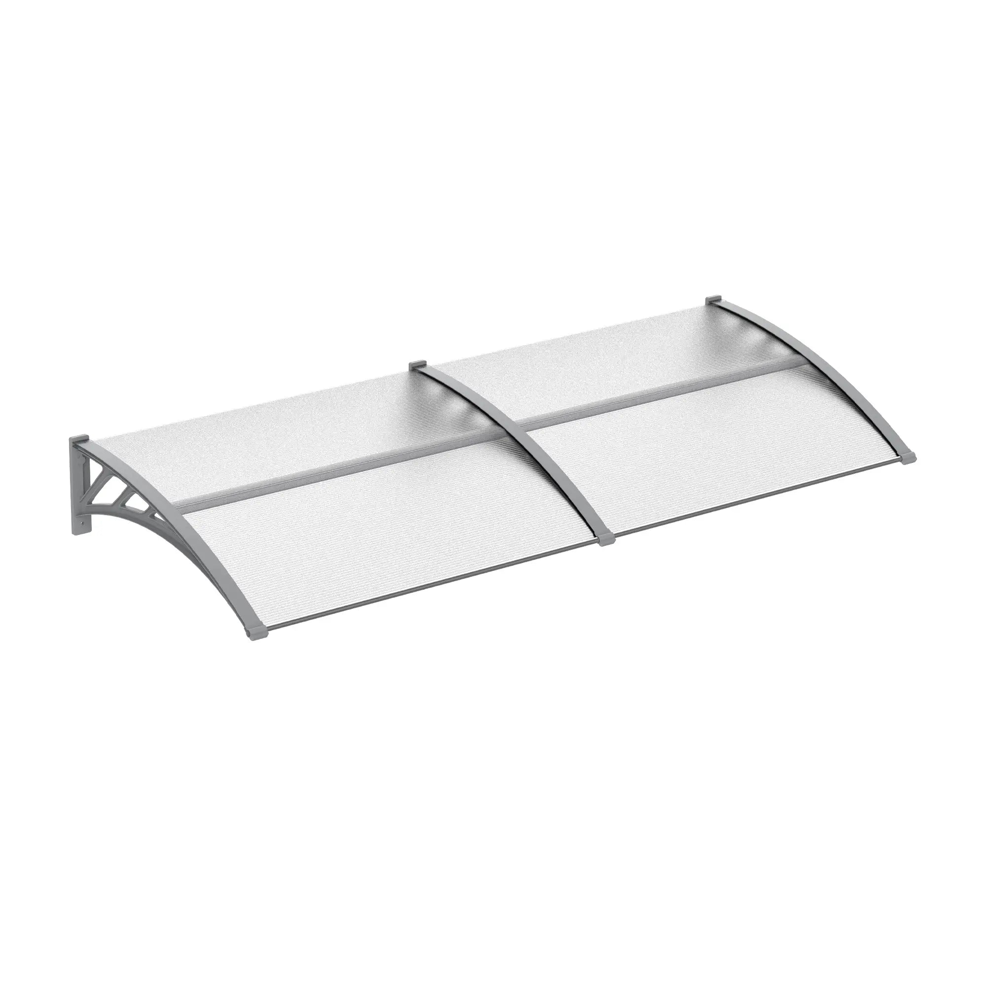 196cm x 75cm Clear Front Door Canopy - Rigid Plastic Polycarbonate Rain Shelter - UV, Water & Rain Resistant