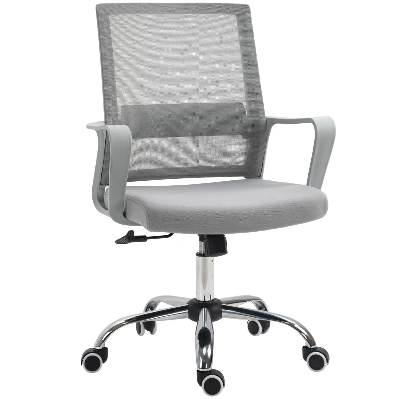 Vinsetto Ergonomic Mesh Office Chair Adjustable Height Armrest 360 Degree Swivel Castor Wheels Grey
