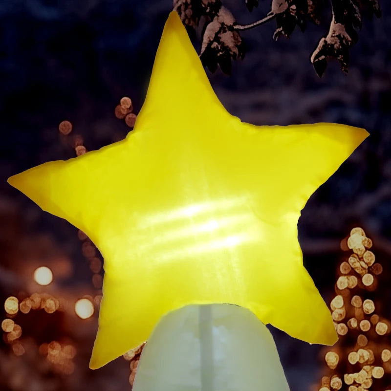 7ft Inflatable Santa Claus & Christmas Tree with Rotating Magic Ball Light - LED Outdoor Yard Decoration for Holiday Parties