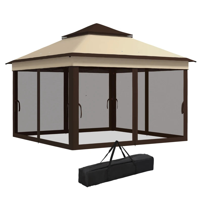 Beige Pop Up Gazebo With Carrying Bag