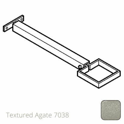 100 x 75mm (4"x3") Aluminium Stand-Off (290mm) Downpipe Clip - Textured 7038 Agate Grey - Trade Warehouse