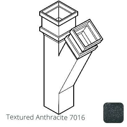 100 x 75mm (4"x3") Cast Aluminium 135 Degree Branch without Ears - Textured 7016 Anthracite Grey - Trade Warehouse