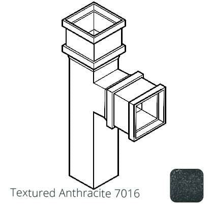 100 x 75mm (4"x3") Cast Aluminium 90 Degree Branch without Ears - Textured 7016 Anthracite Grey - Trade Warehouse