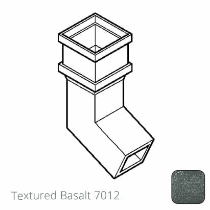 100 x 75mm (4"x3") Cast Aluminium Downpipe 112 Degree Bend without Ears - Textured 7012 Basalt Grey - Trade Warehouse