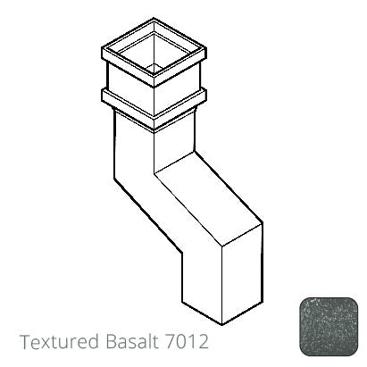 100 x 75mm (4"x3") Cast Aluminium Downpipe 75mm Offset - Textured 7012 Basalt Grey - Trade Warehouse