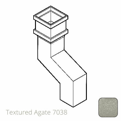 100 x 75mm (4"x3") Cast Aluminium Downpipe 75mm Offset - Textured 7038 Agate Grey - Trade Warehouse