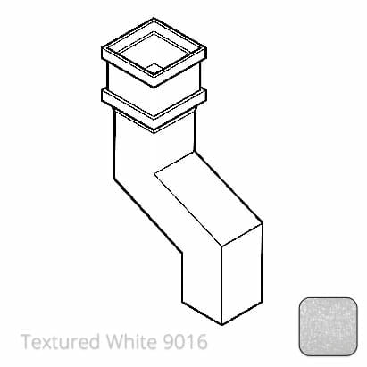 100 x 75mm (4"x3") Cast Aluminium Downpipe 75mm Offset - Textured 9016 White - Trade Warehouse