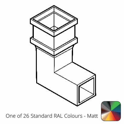100 x 75mm (4"x3") Cast Aluminium Downpipe 90 Degree Bend without Ears - One of 26 Standard Matt RAL colours TBC - Trade Warehouse