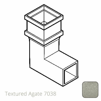 100 x 75mm (4"x3") Cast Aluminium Downpipe 90 Degree Bend without Ears - Textured 7038 Agate Grey - Trade Warehouse
