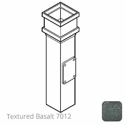 100 x 75mm (4"x3") Cast Aluminium Downpipe Access Pipe with Cast Ears - Textured 7012 Basalt Grey - Trade Warehouse